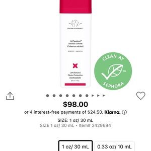 Brand new. Never opened. Drunk Elephant Retinol Cream